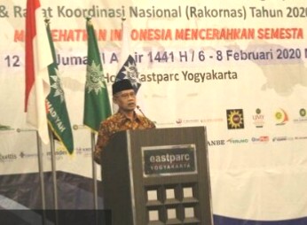 Lima pesan Haedar Nashir disampaikan di Rakornas Majelis Pembina Kesehatan Umum (MPKU) di di Hotes Eastparc, Yogyakarta, Jumat (7/2/2020).
