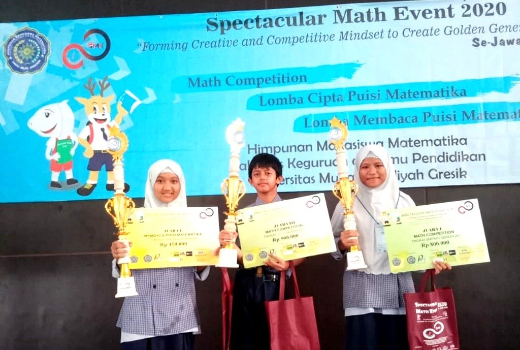 Siswa Spemdalas raih juara I dalam ajang Spectacular Math Competition 2020 di UMG, Ahad (16/2/20). Prestasi ini sangat membanggakan.