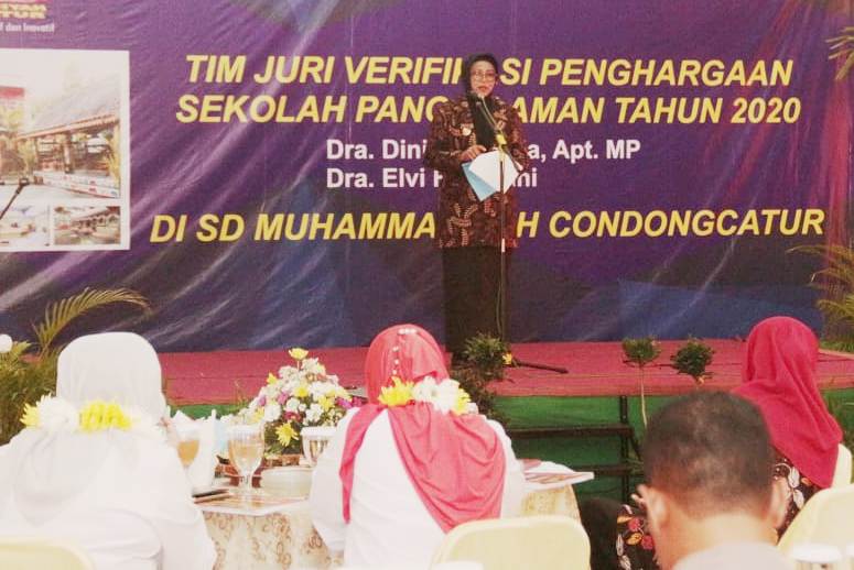Wabup Sleman Sri Muslimatun di SD Muhammadiyah Condongcatur. (Affan/PWMU.CO)