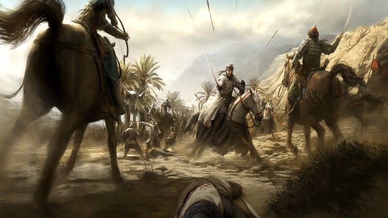 Ilustrasi Kisah Mush’ab bin Umair yang gugur sebagai tameng Nabi.