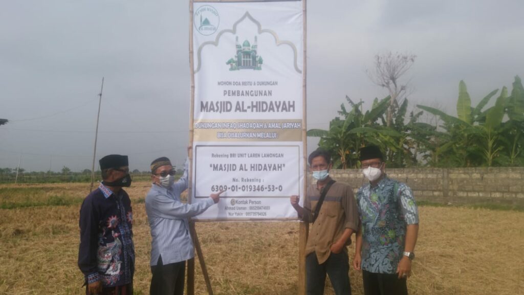 Kades NU Support Pembangunan Masjid Muhammadiyah Sapan, Laren, Lamongan (Slamet Hariadi/PWMU.CO)