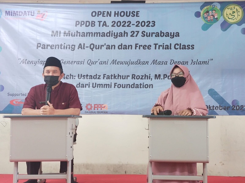 Open House MI Muhammadiyah 27 (Mimdatu) Surabaya dengan tema Menyiapkan Generasi Qur`ani Mewujudkan Masa Depan Islami digelar, Sabtu (23/10/21).