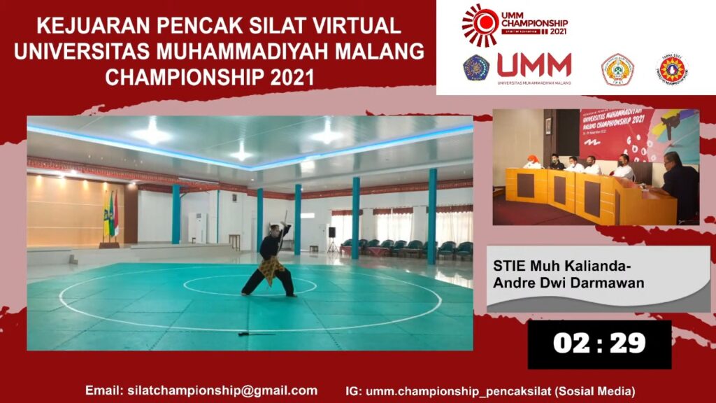 Kompetisi Pencak Silat Nasional secara virtual. UMM Sukses menjadi penyelenggara (Nely Izzatul/PWMU.CO)