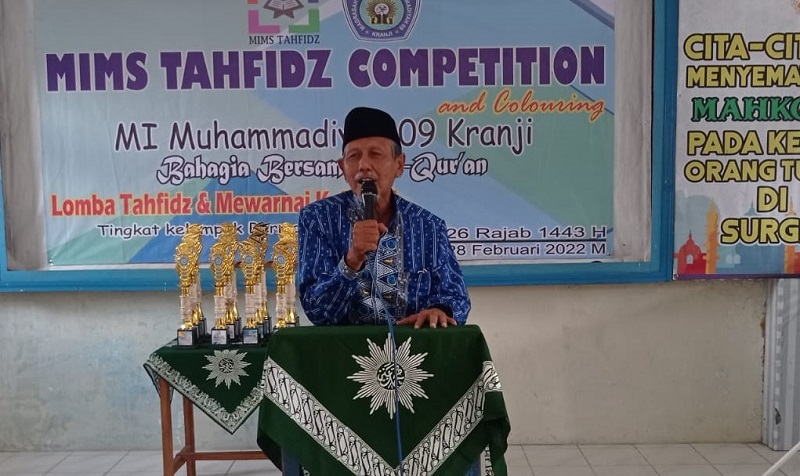 MIM 9 Kranji Paciran Lamongan menggelar lomba tahfidz dan mewarnai Kaligrafi dengan tema MIMS Tahfidz Competition and Colouring, Senin (28/2/22).