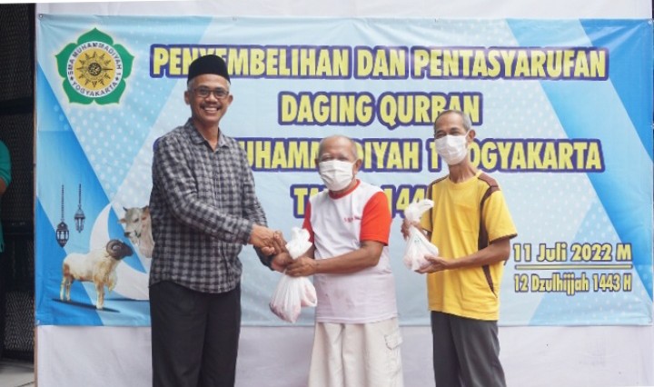 Kurban Mengandung Nilai Kebersamaan, Kepedulian dan Keteladanan, liputan kontributor PWMU.CO Yogyakarta Yusron Ardi Darmawan.
