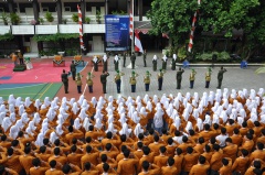 Upacara memperingati Milad Ke-73 SMA Muhi Yogyakarta (Yusron Ardi Darmawan/PWMU.CO)