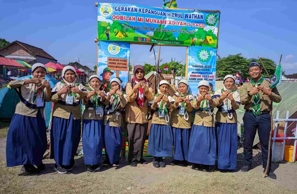 Meriahkan Hari Pramuka ke-64, Hizbul Wathan MIM 5 Pagu Ikuti Perkemahan Kwaran