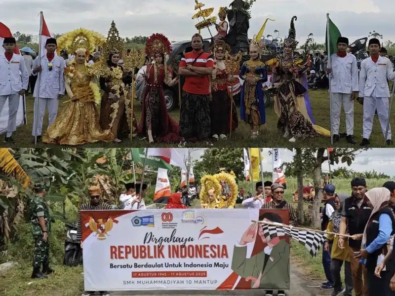 Hasil Kerja Keras Jadikan SMK Muhammadiyah 10 Mantup Raih Juara Karnaval