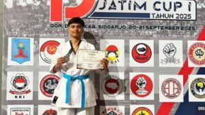Brian Syahru Ramadhan, Siswa Smamuga Raih Juara 2 Jatim Open Karate 2025