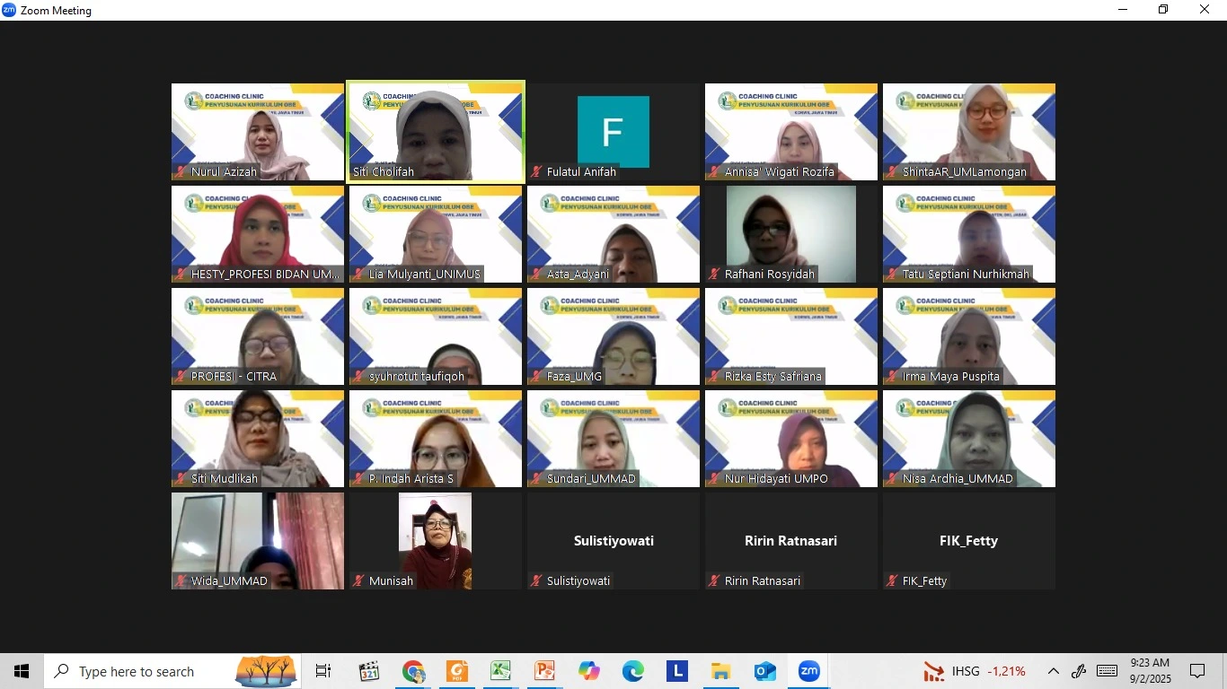 Dosen Prodi Kebidanan UMMAD (UMJT) Ikuti Coaching Clinic Penyusunan Kurikulum Berbasis OBE