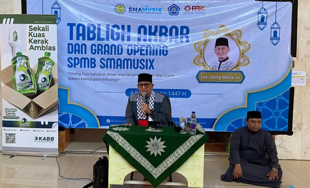 Perkuat Ukhuwah Islamiyah, SMAMUSIX Undang Ustadz Zacky Mirza dalam Launching SPMB 2026/2027