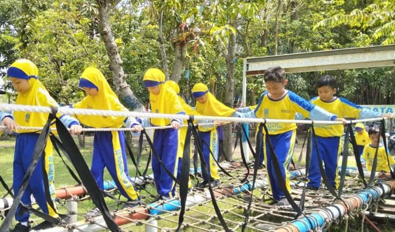 Jejak Ceria Siswa SD Muhammadiyah 18 Surabaya di Alas Prambon