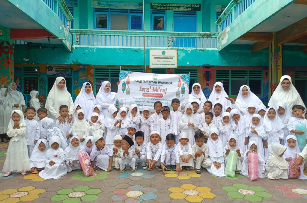 PAUD Aisyiyah Warulor Meriahkan Peringatan Isra Mikraj dengan Kirab dan Lomba Edukatif
