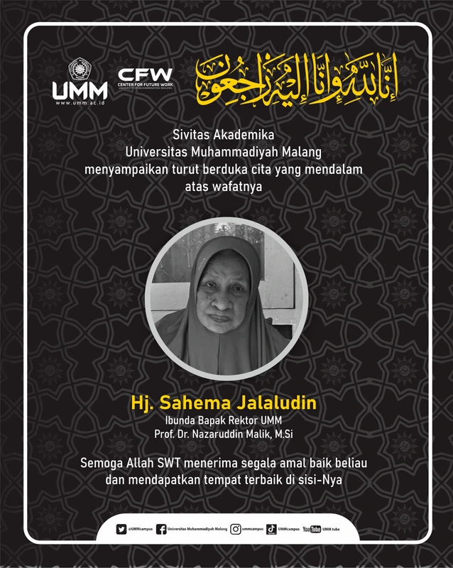 Ibunda Rektor UMM Wafat, Sivitas Akademika Sampaikan Duka Mendalam