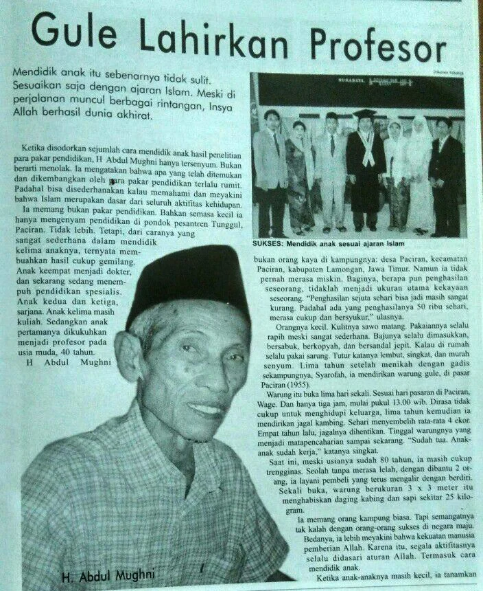 H Abdul Mughni, Ayah Ketua PP Muhammadiyah Tutup Usia