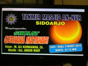Takmir Masjid An-Nur Ajak Salat Gerhana