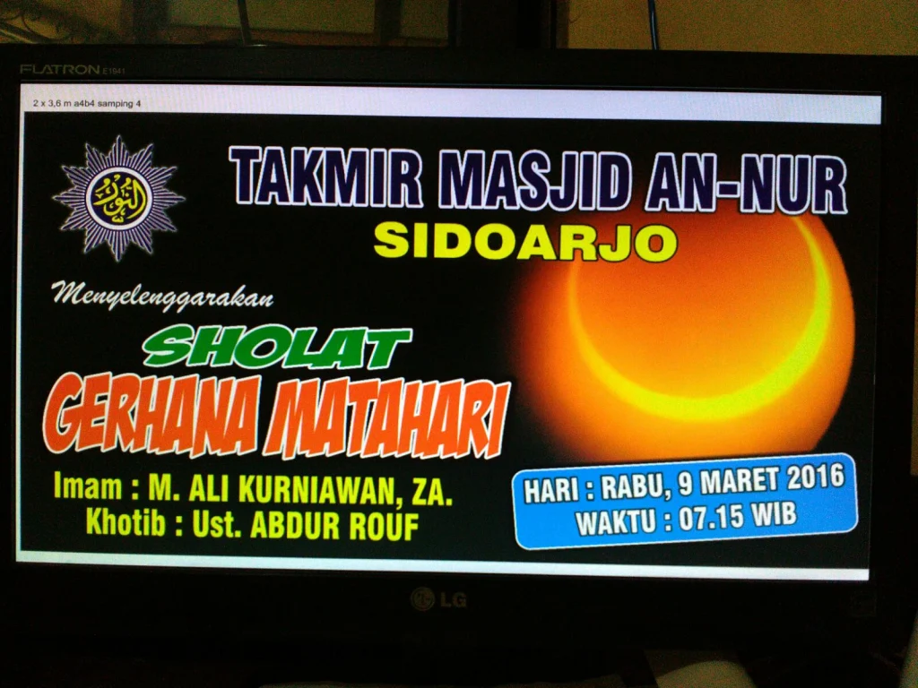 Takmir Masjid An-Nur Ajak Salat Gerhana