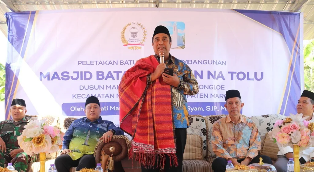 Peletakan Batu Pertama Masjid Batak Dalihan Na Tolu, Simbol Persatuan Umat di Sulawesi Selatan