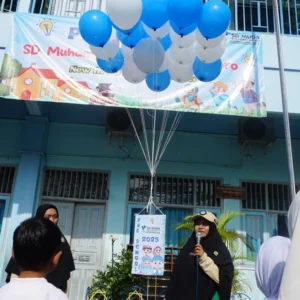 Pelepasan Balon Awali Pre School Peserta Didik 2025 SD Mudabo