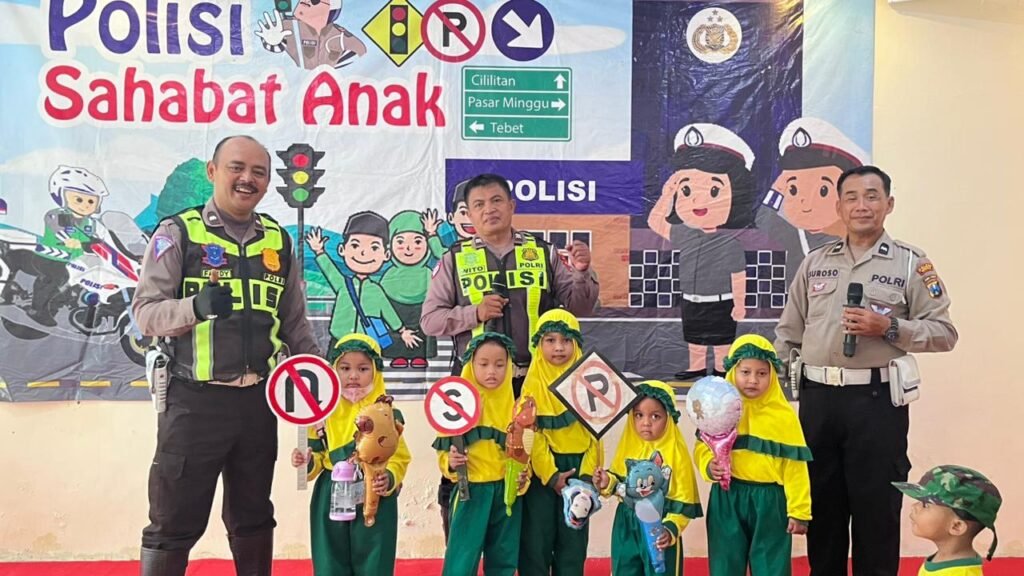 Latih Keberanian dan Pengalaman, Siswa KB-TK ABA 38 Belajar Bersama Pak Polisi di Polsek Cangkir