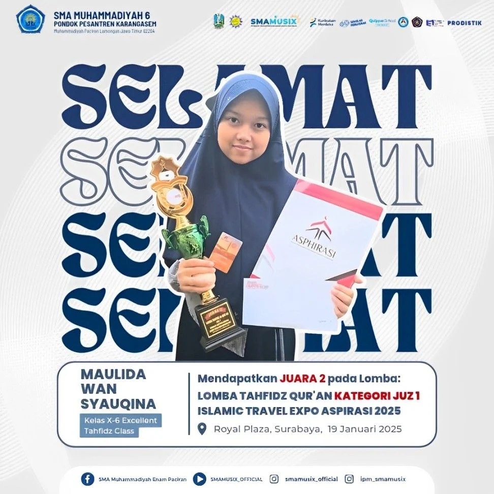 Membanggakan! Siswi Smamusix Karangasem Raih Juara 2 Lomba Tahfidz Tingkat Nasional