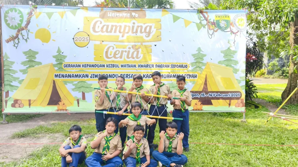 Qobilah Hizbul Wathan SD Muhdelta Siap Sabet Penghargaan di Camping Ceria Hizbul Wathan 2025