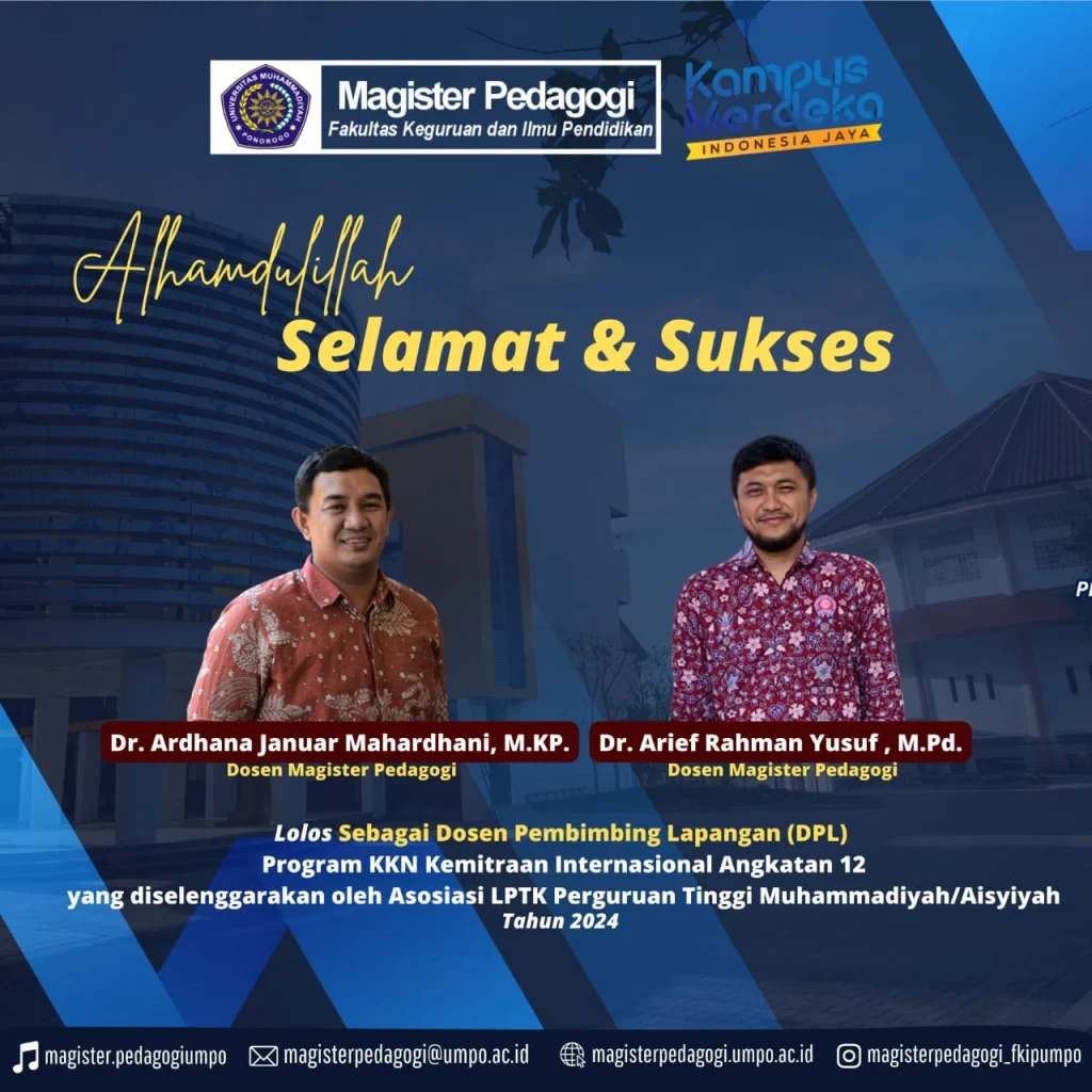 Dua Dosen Prodi S2 Pedagogi UMPO Lolos Seleksi sebagai DPL Program KKN Kemitraan Internasional Angkatan 12