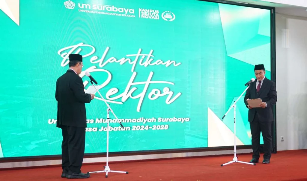 Resmi Dilantik Sebagai Rektor UM Surabaya 2024-2028, Mundakir Sampaikan Visi Utama Tranformasi Berkelanjutan