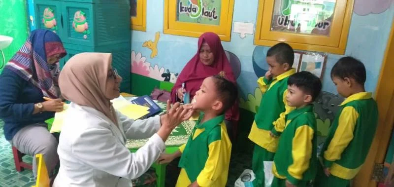 Gelar Posyandu TK, Ajarkan Tips Gosok Gigi dengan Benar