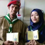 Unik! Busana Pengantin Mempelai Ini Pakai Seragam HW