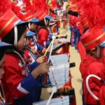 Estafet Dua Kelompok Drumband ‘Simfoni Muda’ dan ‘Gita Surya Persada’ Bikin Meriah Tabligh Akbar