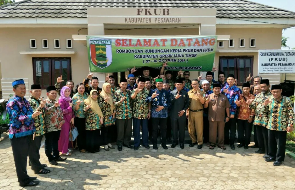 Minim Konflik, Kabupaten Pesawaran Lampung Jadi Jujukan Studi Banding FKUB Gresik