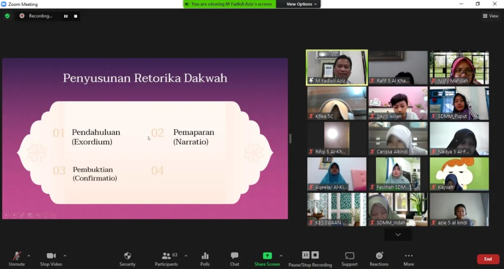 Kulvlog, Praktik Retorika Dakwah Siswa SDMM