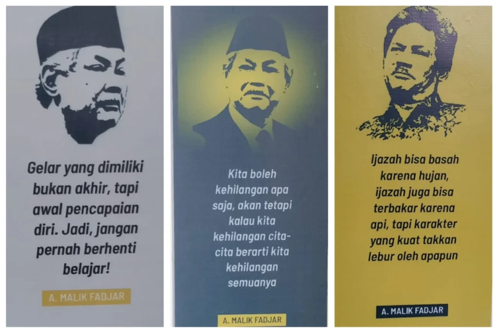 Kutipan Inspiratif Abdul Malik Fadjar Hiasi Pilar Gedung Ponpes Internasional AMF