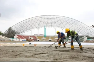 Target Rampung Juli, Menko Muhadjir Cek Pembangunan Kompleks Olahraga PON XXI