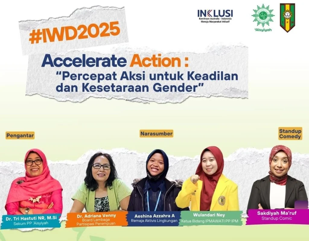 PP Aisyiyah dan PP IPM Gelar Webinar IWD 2025: Percepat Aksi untuk Kesetaraan Gender
