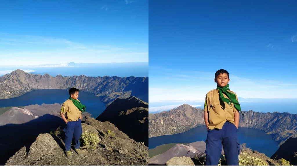 Naik Gunung Rinjani, Siswa SD Muhammadiyah Blitar Ini Bikin Kagum Teman-Temannya