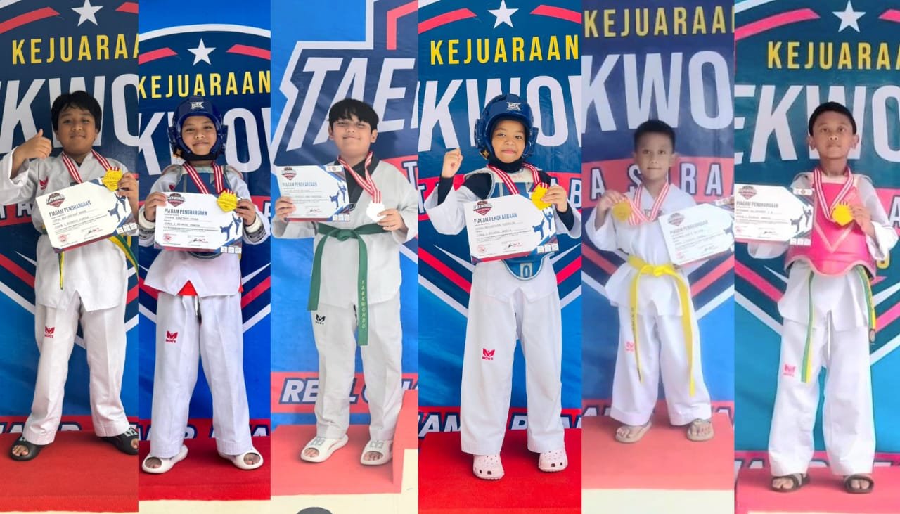 Harumkan Nama Sekolah, Enam Atlet Taekwondo SD Muhlas Borong Juara Tingkat Kota Surabaya