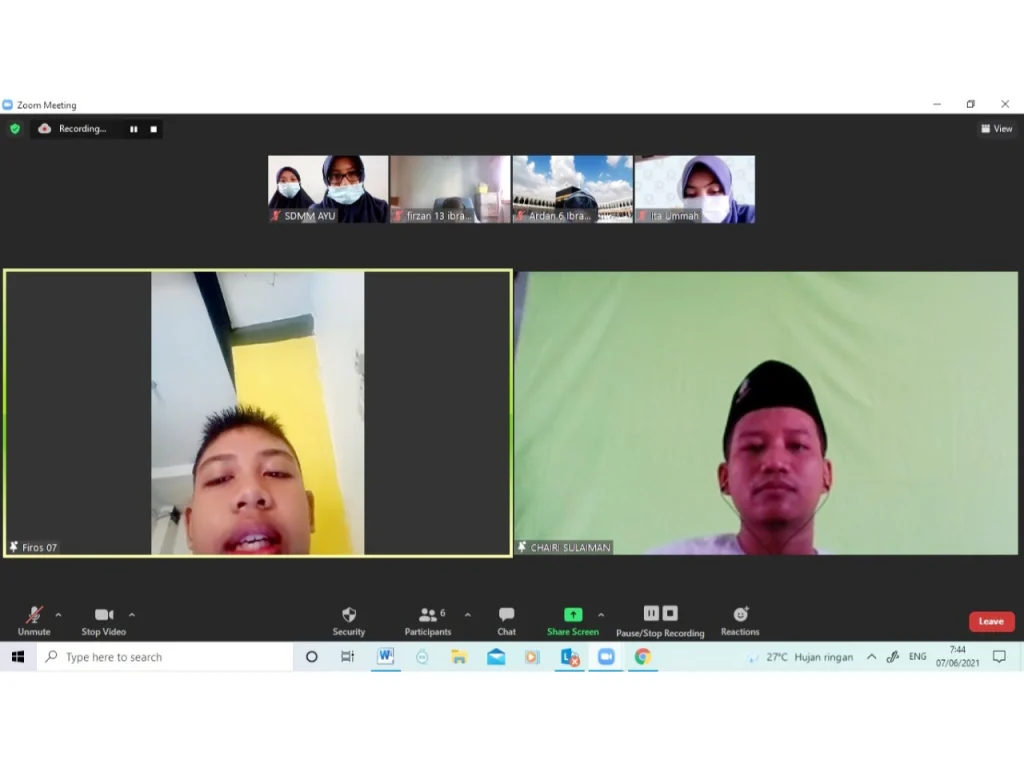 Munaqasah Online SDMM: Hafalan 1 Juz Disetor 2 Kali