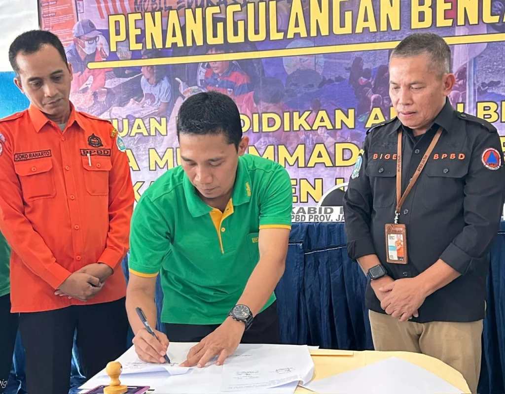 Pastikan Civitas Sekolah Aman, SMAM 1 Babat MoU dengan BPBD Jawa Timur