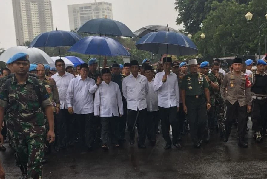 6 Keunikan dalam 1 Menit 59 Detik Pidato Presiden Jokowi di Depan Peserta Aksi 212