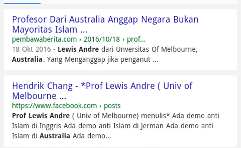 Prof Lewis Andre, Pemerhati Islam dari Australia yang Menulis Demo 4 November: Ternyata Tokoh Fiktif