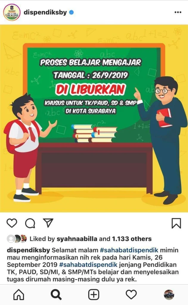 Ada Demo Mahasiswa di DPRD Jatim, Sekolah di Surabaya Diliburkan