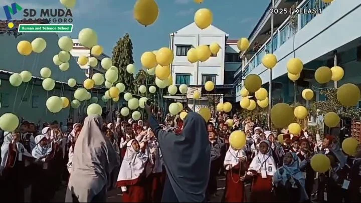 MPLS SD Muhammadiyah 2 Bojonegoro: Pelepasan Ratusan Balon Tandai Siap Masuk Sekolah