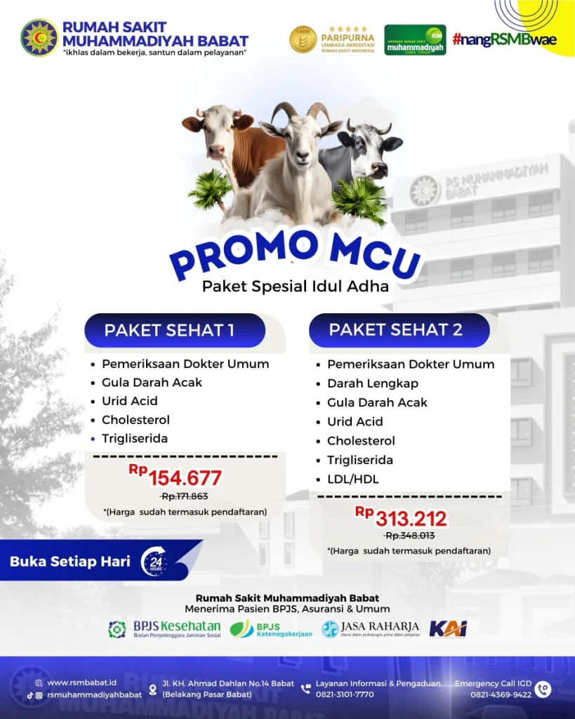 Sambut Idul Adha, RS Muhammadiyah Babat Luncurkan Promo Medical Check Up (MCU)