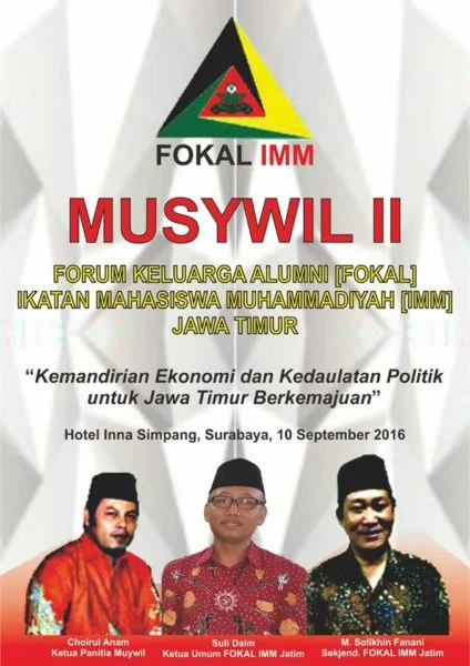Inilah Agenda yang akan Dibahas Musywil FOKAL IMM Jatim