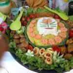 Sambut Tahun Baru Hijriyah, Ada Tumpeng Doraemon dan Teddy Bear yang Lucu