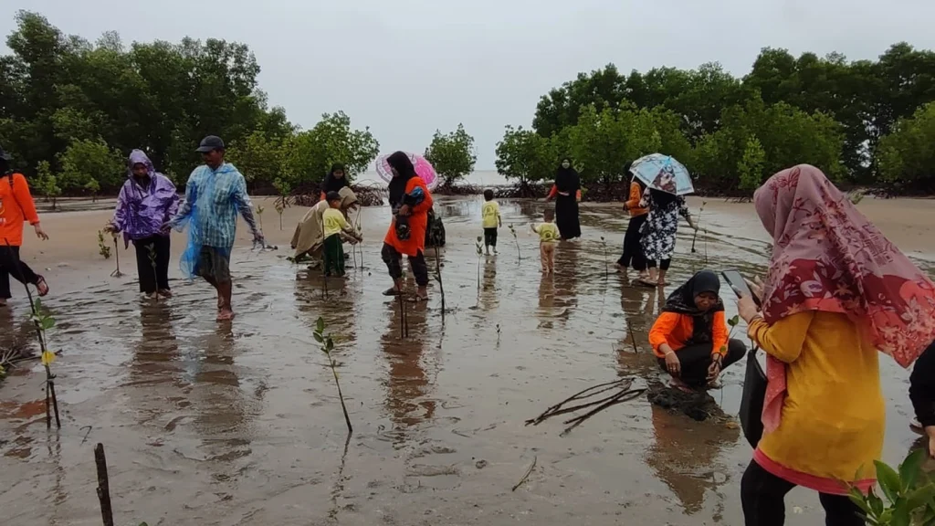 Family Gathering, Nasyiatul Aisiyah Bawean Tanam Pohon Mangrove