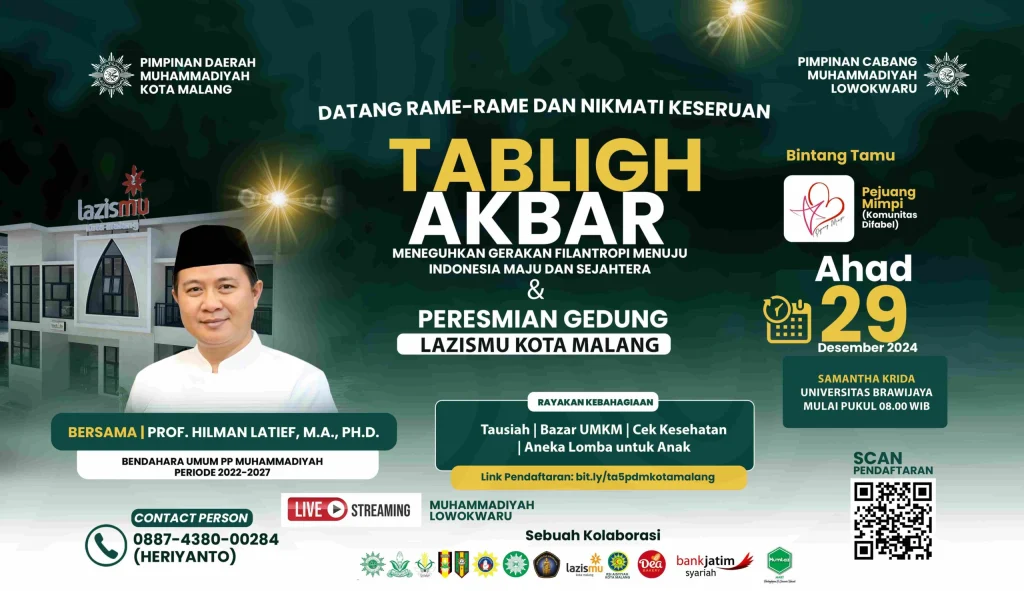 Resmikan Gedung Lazismu Kota Malang, Muhammadiyah Kota Malang Akan Gelar Tabligh Akbar