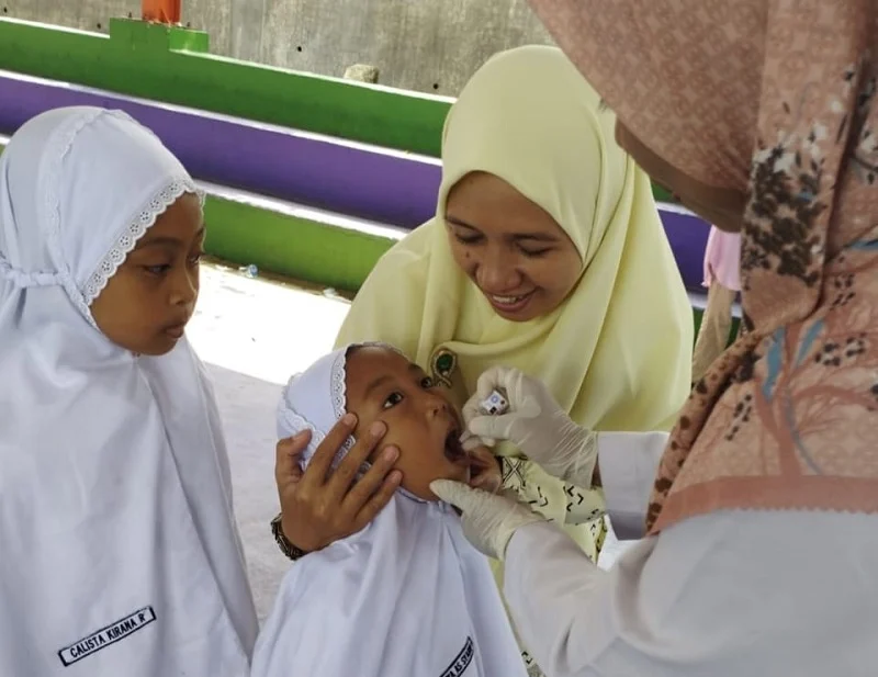 PRA dan NA Sendangagung Kawal Pekan Imunisasi Nasional